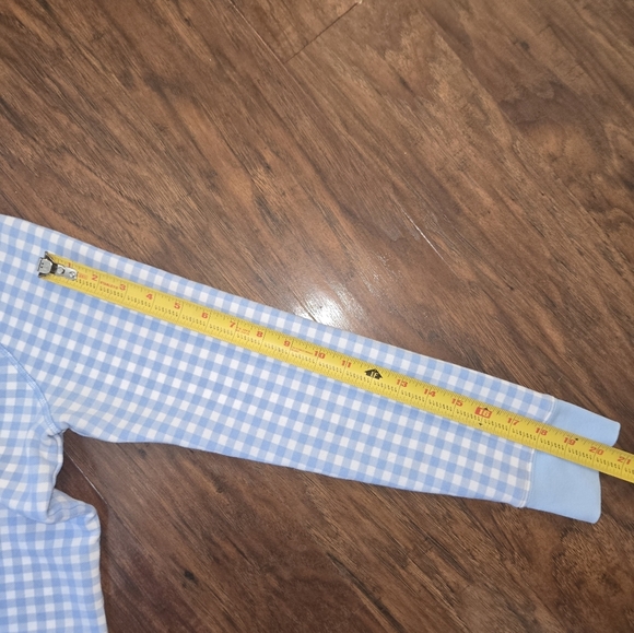 Draper James Fall Light Blue Cotton Small Gingham Crewneck Natalie Sweatshirt - Picture 9 of 9